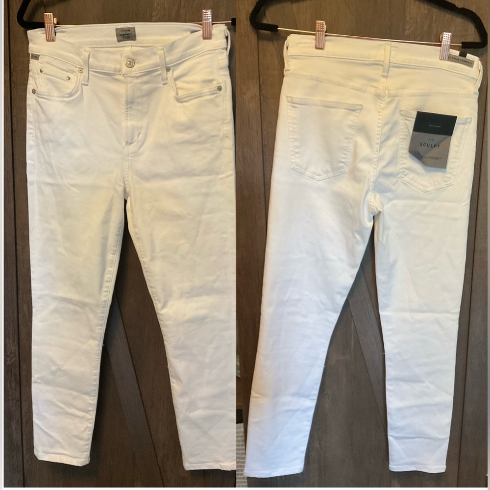 ARITZIA Citizens Of Humanity White Skinny Jeans Distressed High-Rise